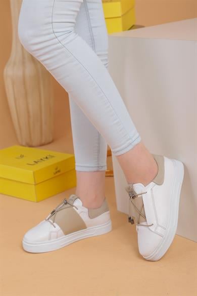 Alvaro Beyaz Bej Renkli Sneaker	
