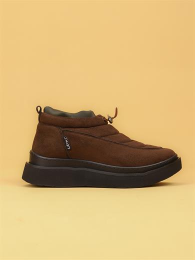 LUXOR Kadın Dolgulu Kışlık Kahverengi Sneaker Bot