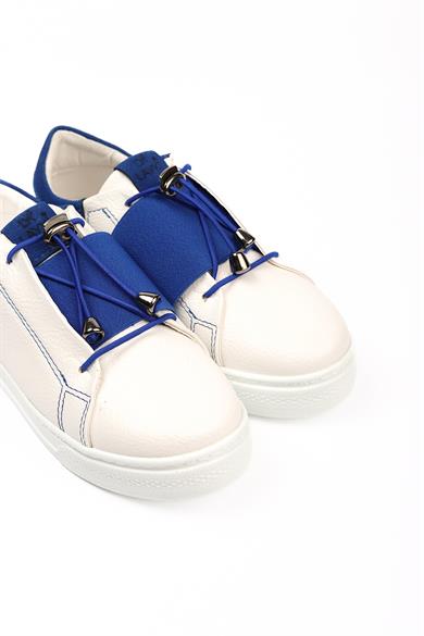 Alvaro Beyaz Mavi Renkli Sneaker	