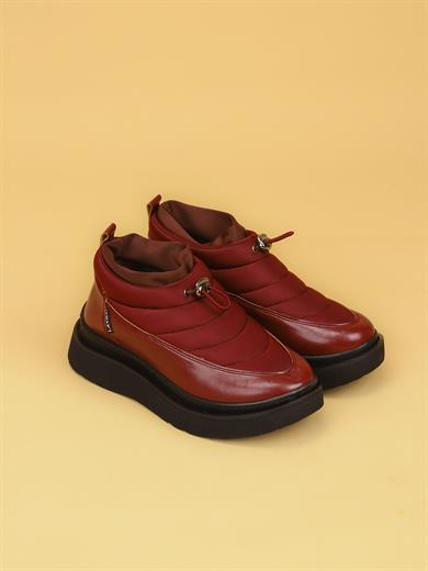 LUXOR Kadın Dolgulu Kışlık Bordo Sneaker Bot
