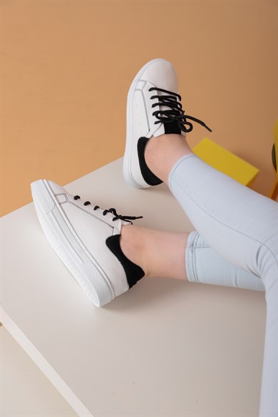 Rocc Beyaz Siyah Kadın Spor Ayakkabı