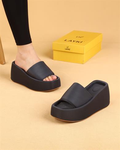 Volga Renkli Yüksek Taban Lüx Terlik 8 CM