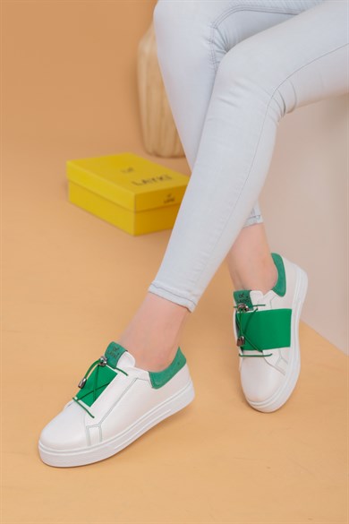 Alvaro Beyaz Yeşil Renkli  Sneaker