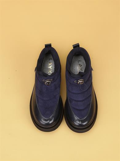 LUXOR Kadın Dolgulu Kışlık Lacivert Sneaker Bot