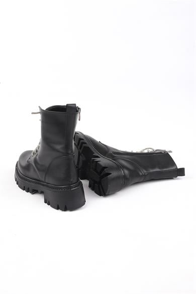 Testa Siyah Renkli Taşlı Bağcıklı Kadın Bot