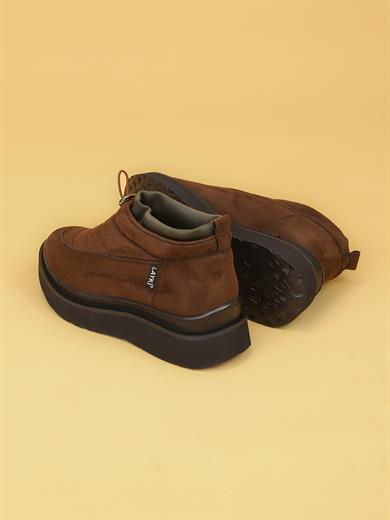 LUXOR Kadın Dolgulu Kışlık Kahverengi Sneaker Bot