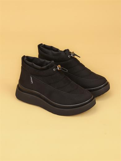 LUXOR Kadın Dolgulu Kışlık Siyah Sneaker Bot