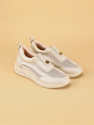 GlossAir Kadın Bej Rugan Spor Ayakkabı