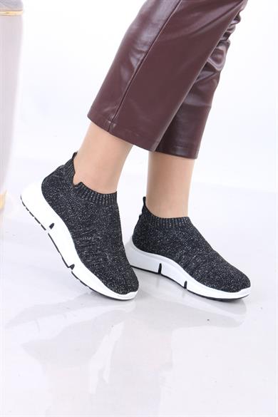 Fiora Siyah Beyaz Renkli Triko Sneaker