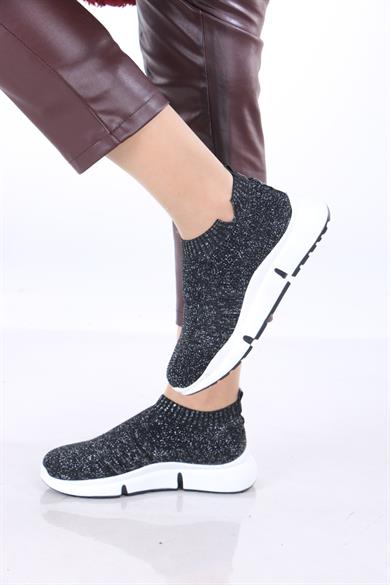 Fiora Siyah Beyaz Renkli Triko Sneaker