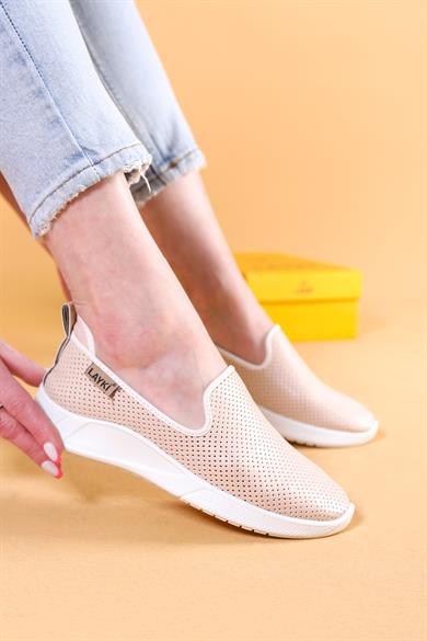 Ciragio Bej Renkli Kadın Klasik Yazlık Günlük Ayakkabı