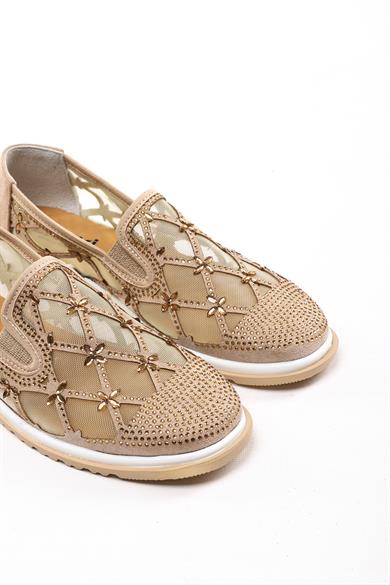 Francis Bej Renkli Taş Detaylı Kadın Günlük Klasik Ayakkabı