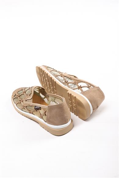 Francis Bej Renkli Taş Detaylı Kadın Günlük Klasik Ayakkabı