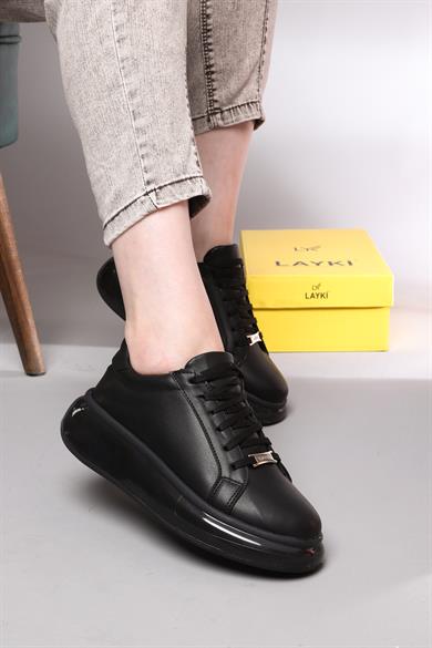 Lovels Siyah Renkli Şeffaf Tabanlı Kadın Spor Ayakkabı