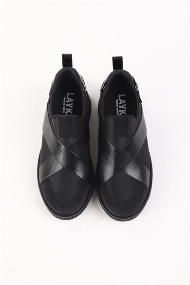 Nesica Siyah Renkli Lastikli Paraşüt Kumaş Yürüyüş Ayakkabısı	