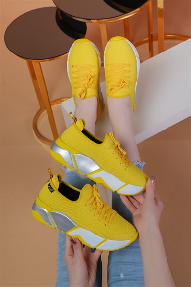 Popi Sarı Renkli Bayan Spor Ayakkabı