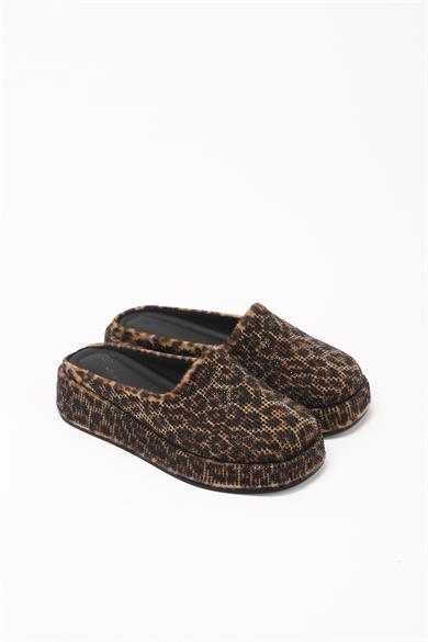 Liora Leopar Taş Detaylı Kadın Terlik