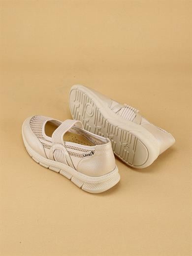 LYDIE Hafif ve Kaymaz Tabanlı Günlük Krem Spor Ayakkabı