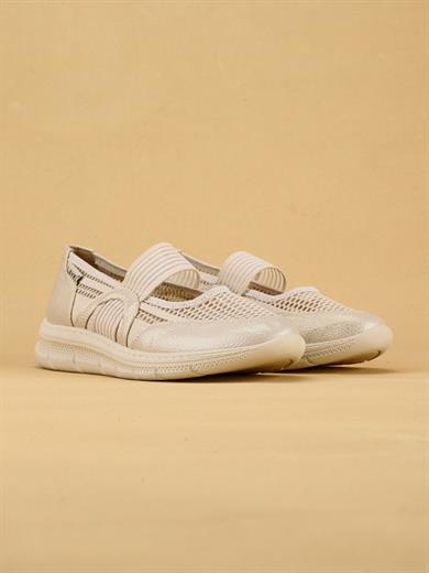 LYDIE Hafif ve Kaymaz Tabanlı Günlük Krem Spor Ayakkabı