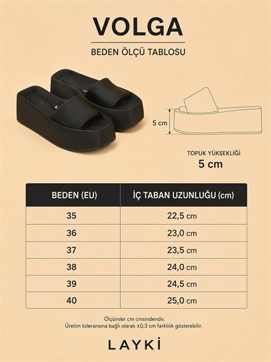 Volga Siyah Renkli Yüksek Taban Lüx Terlik