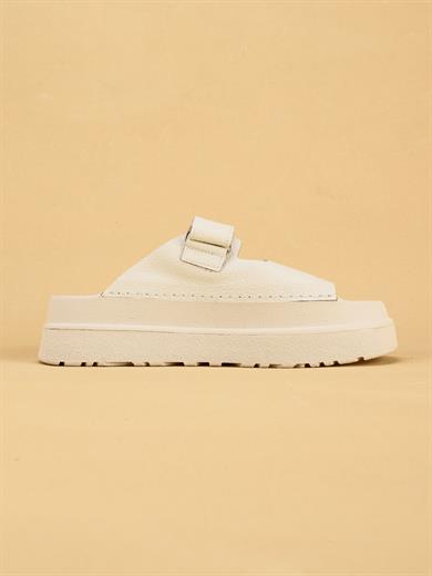 ZEYU Çift Bantlı Anatomik Taban Bej Kadın Terlik