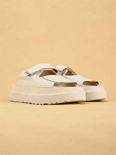 ZEYU Çift Bantlı Anatomik Taban Bej Kadın Terlik