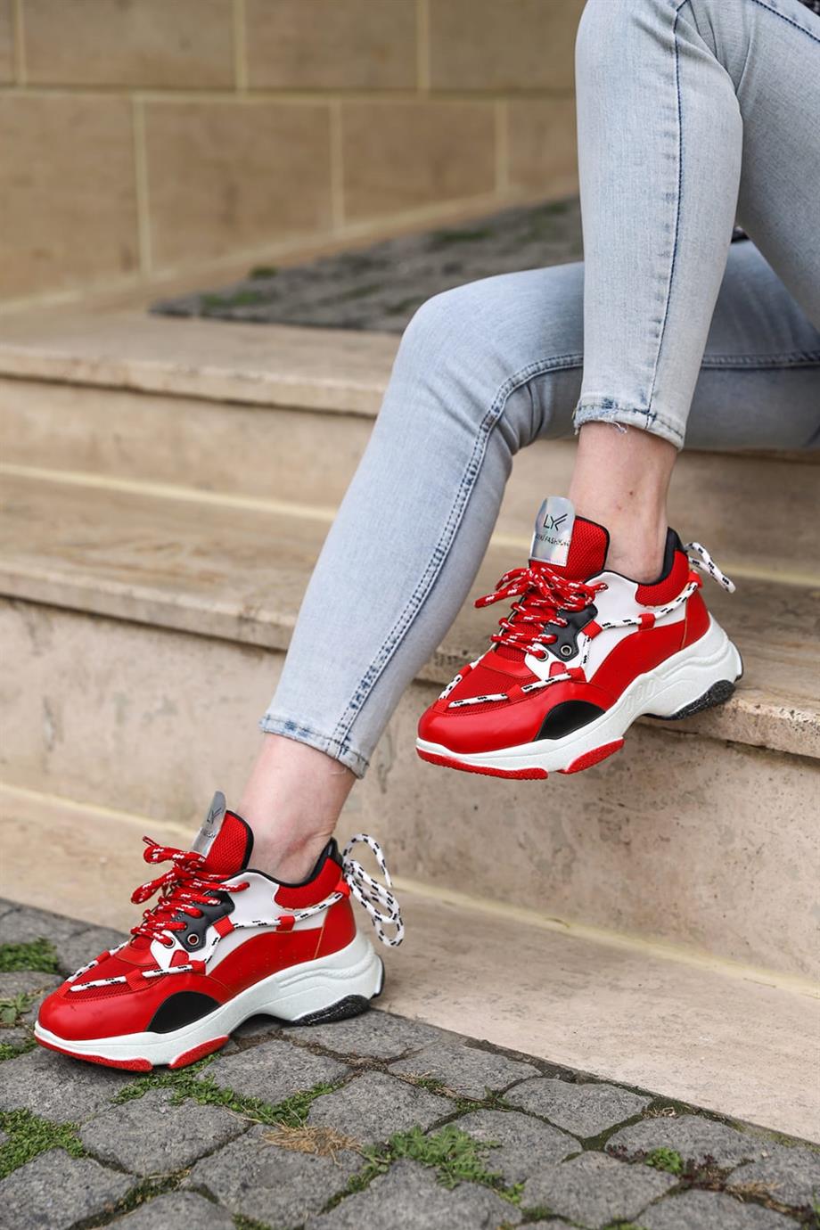 layki.com | Arya Kırmızı Renkli Kadın Spor Ayakkabı