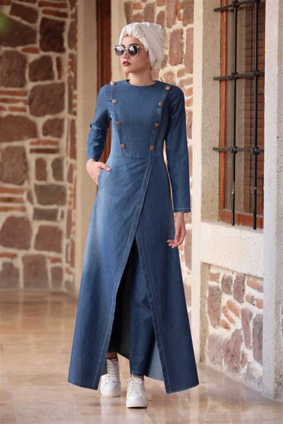 İkbal Kot İkili Takım Tesettür Elbise - Piennar Design