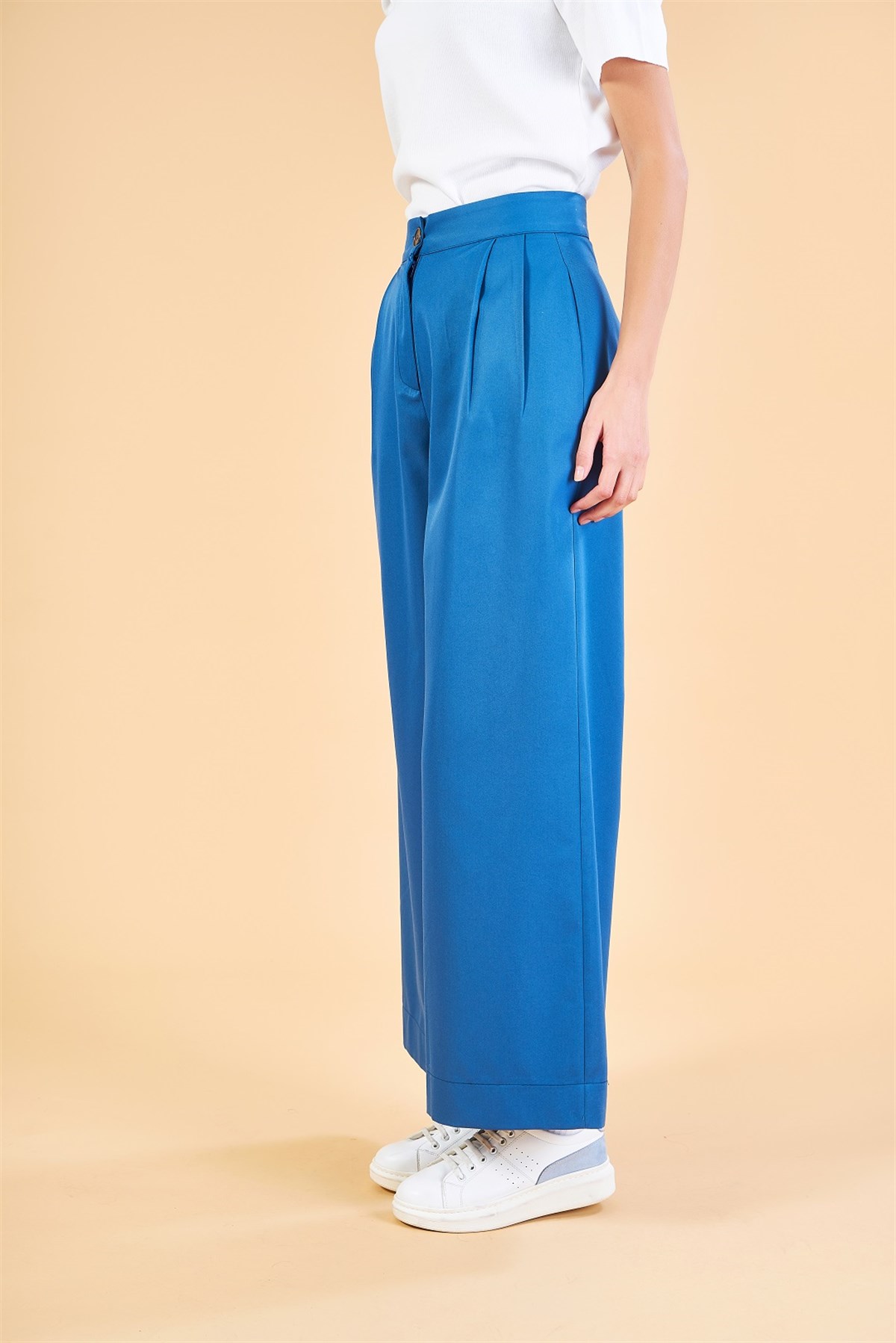 Piennar Damla Bol Paça Pantalon İndigo