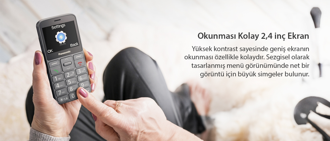 Okunmasl Kolay 2,4 inq Ekran Yüksek kontrast sayesinde ekramn okunmasl özellikle kolaydlr. Sezgisel olarak tasarlanml> menü görünümünde net bir görüntü iqin büyük simgeler bulunur.