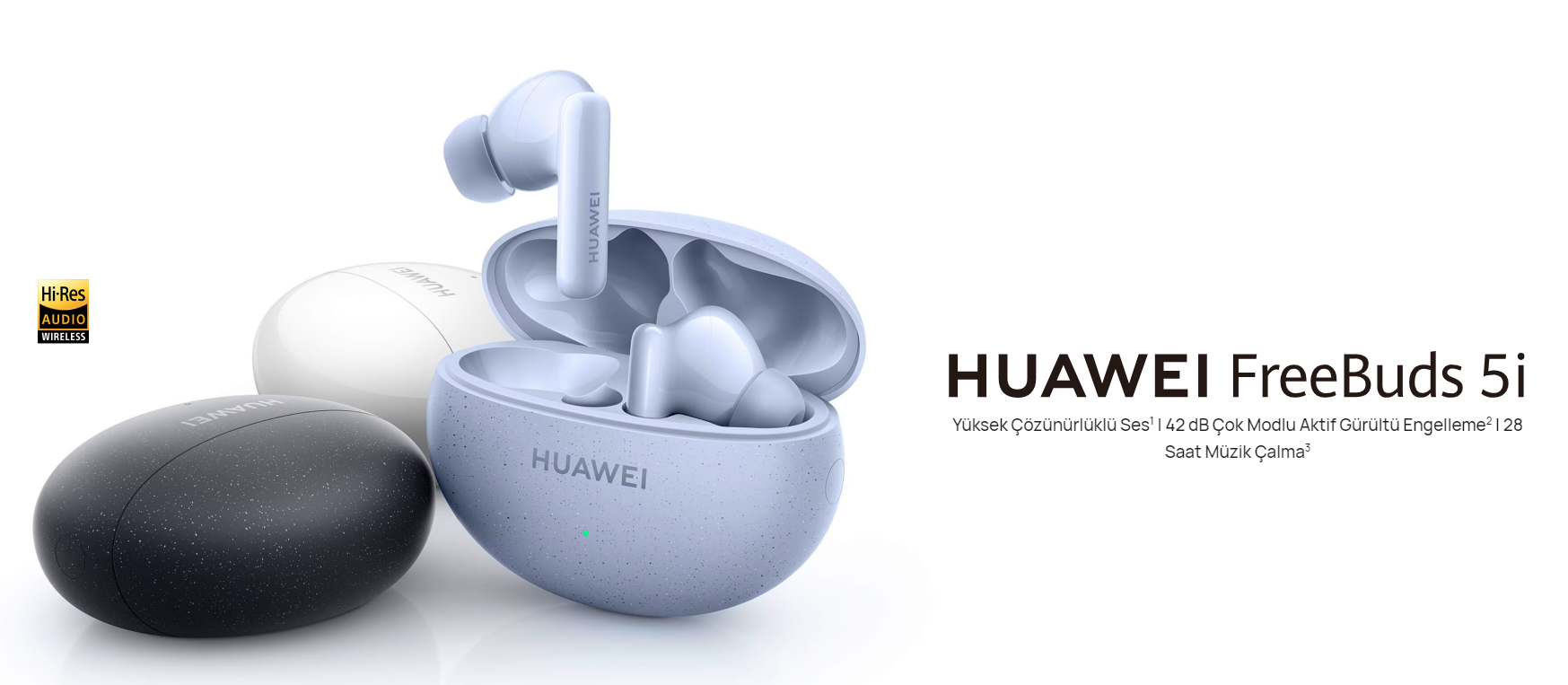HUAWEI FreeBuds 5i, etkileyici ses deneyimi ve hafif tasarımıyla sizlere mükemmel bir deneyim sunuyor. Aktif Gürültü Engelleme ile çevresel sesleri bloke ederken, 28 saatlik pil ömrü ile kesintisiz müzik keyfi sunar. Kompakt yapı, kişisel konfor için tasarlanmış eartips'lerle birleşir. Hi-Res Audio Wireless sertifikalı sesi ve 10 mm dinamik sürücü birimleriyle öne çıkan FreeBuds 5i, özgürlüğü ve performansı bir araya getiriyor.
