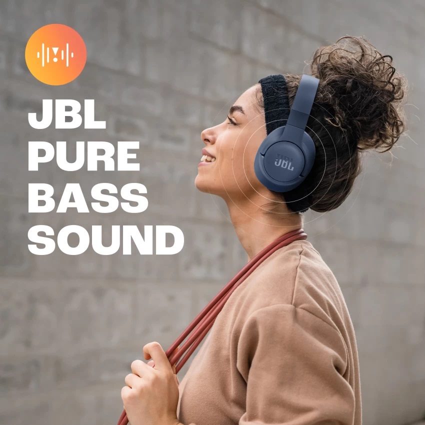 Güçlü JBL Pure Bass Sound ile JBL TUNE 720BT kulaklıklar, kablosuz olarak mükemmel bir ses çıkarır. 