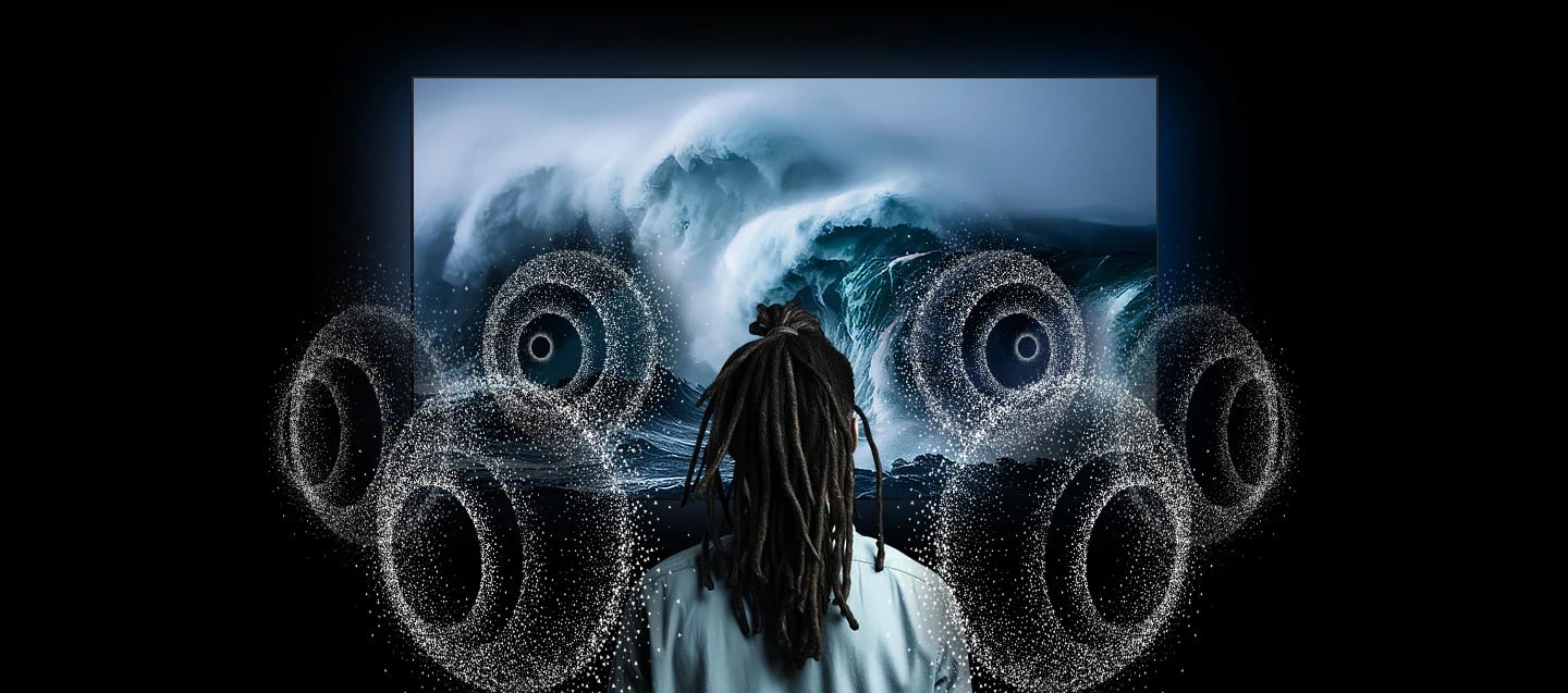  TV 360 Audio ile aksiyonun tam ortasına atılın  Uzamsal bir ses deneyimine dalın. 360 Audio, başınızı eğdiğinizde sesin tam yönünü belirten ve daha canlı bir dinleme ve izleme deneyimi için çevresel ses sağlayan bir özelliktir.