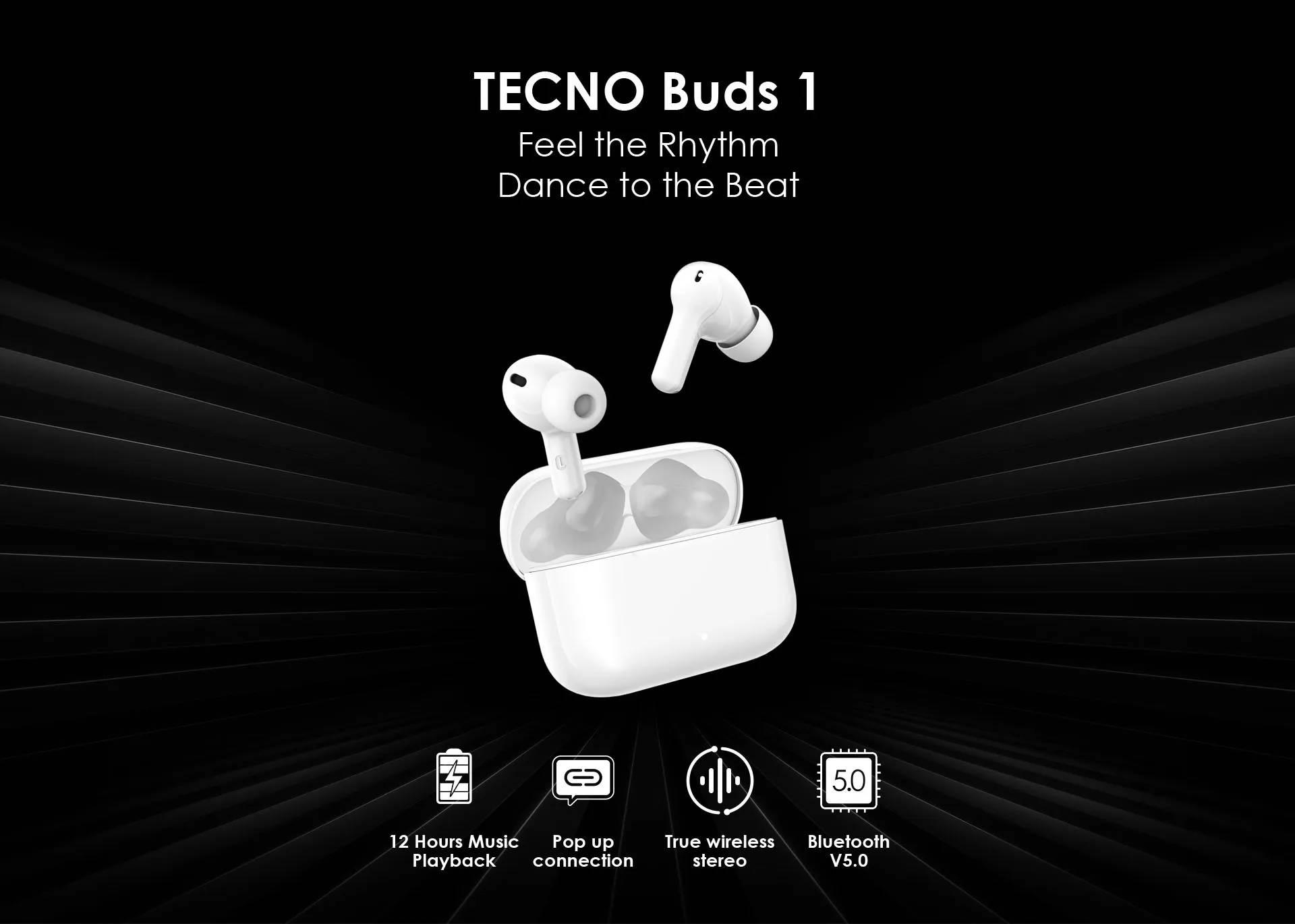 Tecno Buds TWS Kulakiçi Bluetooth Kulaklık Beyaz