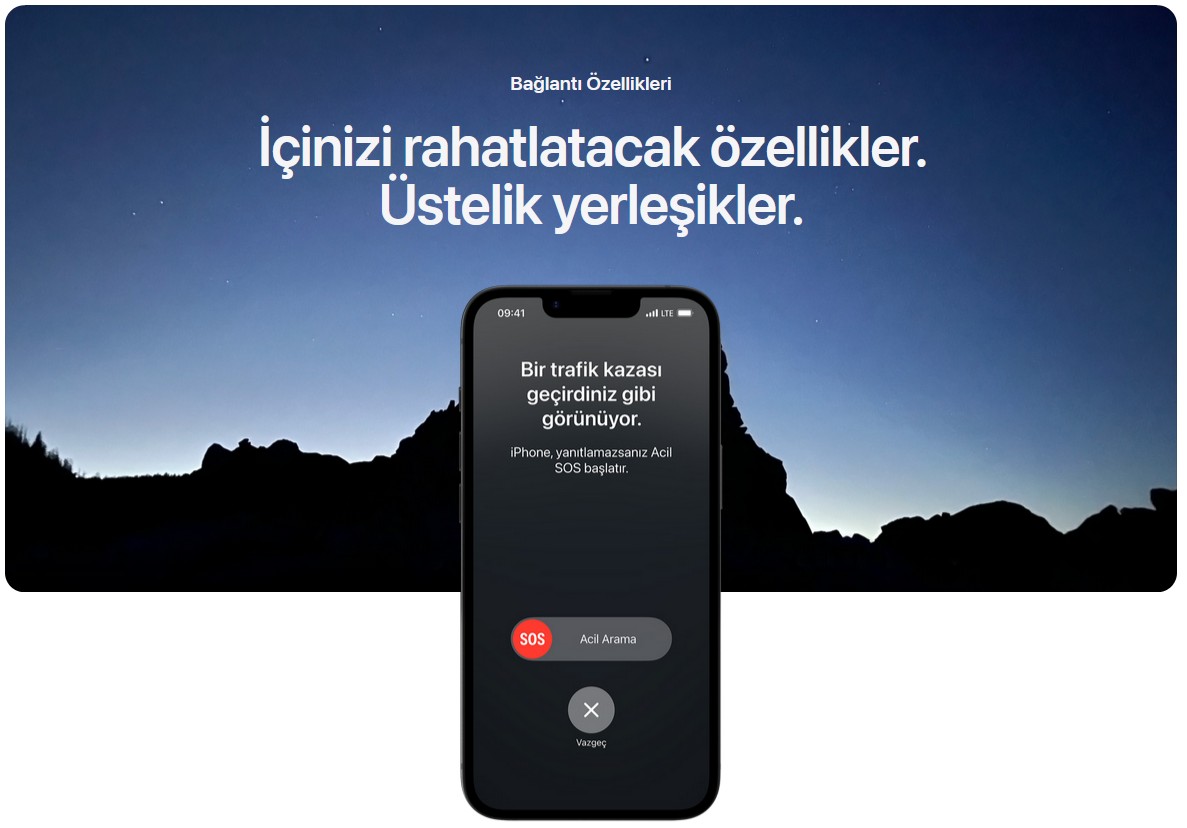 iPhone 16e Wi‑Fi, hızlı bağlantı özelliği ve eSIM8 ile sunuluyor. Bu sayede aramalarınız net, bağlantılarınız süper hızlı ve dijital olarak bir hücresel bağlantı tarifesi eklemek veya etkinleştirmek hem kolay hem de güvenli. Üstelik Trafik Kazası Algılama9 gibi özellikler sayesinde iPhone 16e en çok ihtiyaç duyduğunuzda acil yardım alabilmenizi sağlıyor.