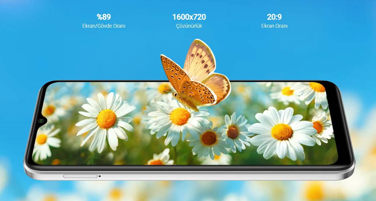 Geniş 6,52 inçlik HD+ ekranı, canlı renkler ve yüksek kontrast sunarak her anı daha büyük ve etkileyici kılıyor.