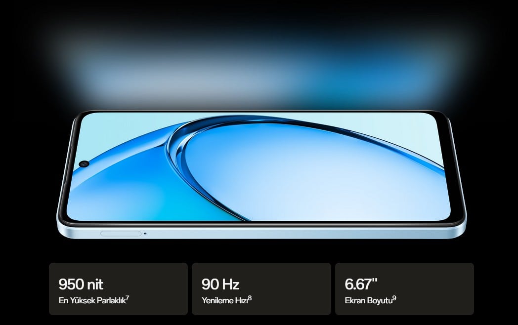   Işıl ışıl parlaklık  En parlak güneş ışığında bile ekranınızı net bir şekilde görün. OPPO A60'ın Ultra Parlak Ekranı dış mekanda maksimum 950 nit parlaklık sayesinde akıllı telefonlardaki en parlak LCD ekranlar arasında yer alıyor.