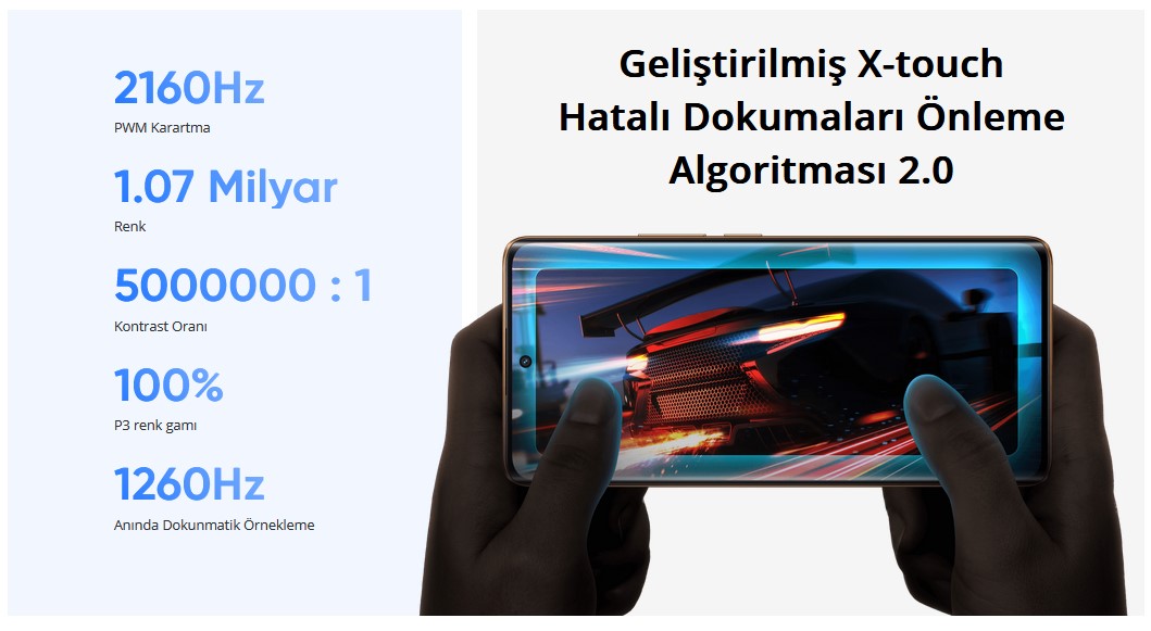 120Hz Kavisli Vision Ekran, yüksek yenileme hızı, göz koruma özellikleri ile içinde ve dışında premium özellikler sunar.