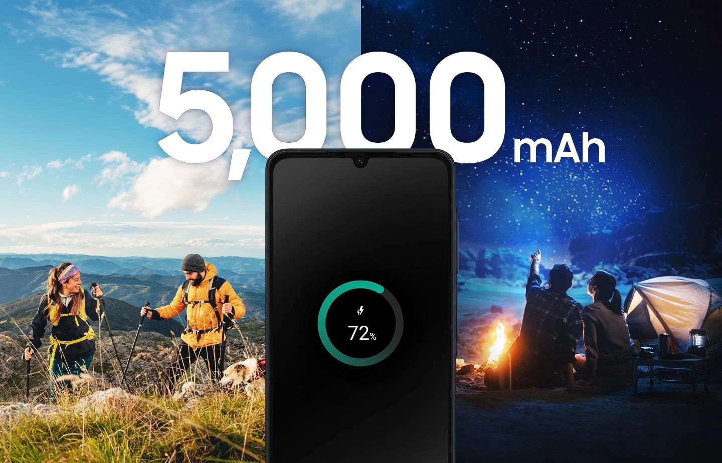 Gücünüze güç katın. Bağlantıda kalın.  Pil ömrü konusunda endişelenmenize gerek kalmadan sevdiğiniz uygulamaları doyasıya kullanın. Galaxy A06, 5.000 mAh (standart) pili sayesinde tek bir şarjla daha uzun süre dayanır. 25 W Hızlı Şarj özelliğiyle kısa sürede şarj olur.