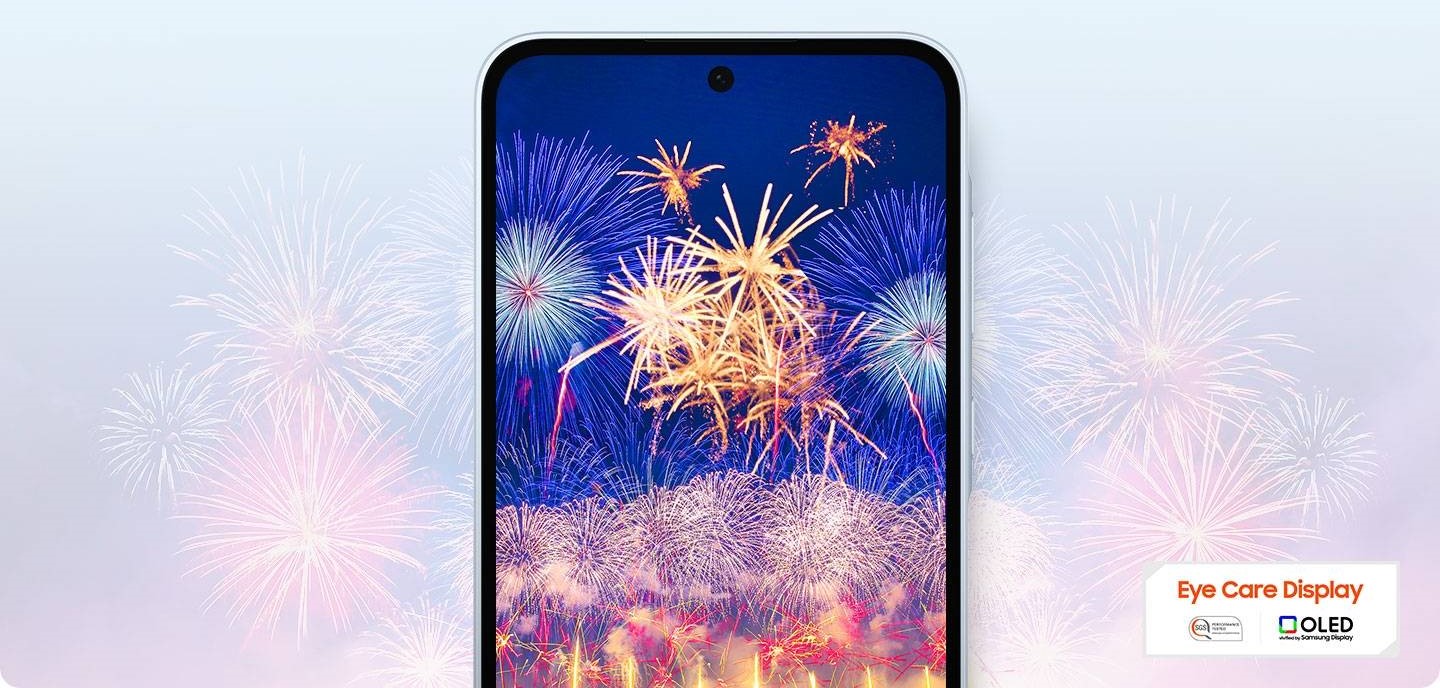 Parlak ve canlı görüntü  120 Hz akıcı yüksek yenileme hızına ve 1.000 nit parlaklığa sahip 6,6 inç FHD+ Super AMOLED Infinity-O ekranla tanışın. Vision Booster, açık havada doğrudan güneş ışığında bile son derece net görünürlük sunabilir