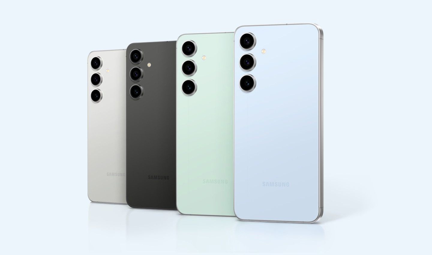  Renginizi seçin, size özel hale getirin  Şık renklere ve daha ince çerçeveli ekrana sahip Galaxy S24 FE'yi keşfedin. Konforlu bir tutuş için yuvarlatılmış form kullanılan cihazın göz alıcı stilinin sırrı ise sade ve düz bir tasarım anlayışı.