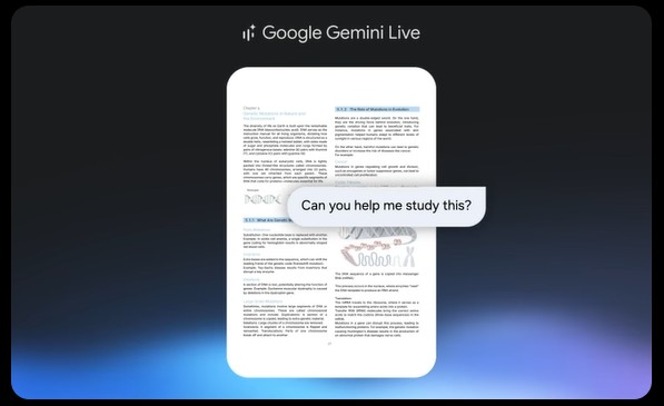 Gemini Live ile her sorunun yanıtı var   Gemini Live ile istediğiniz içerik ve uzunlukta sohbetler gerçekleştirin. Beyin fırtınası yapın, görseller ekleyerek sunumlarınıza hazırlanın ve konuşma tarzınızla uyumlu gerçek zamanlı yanıtlar alın.