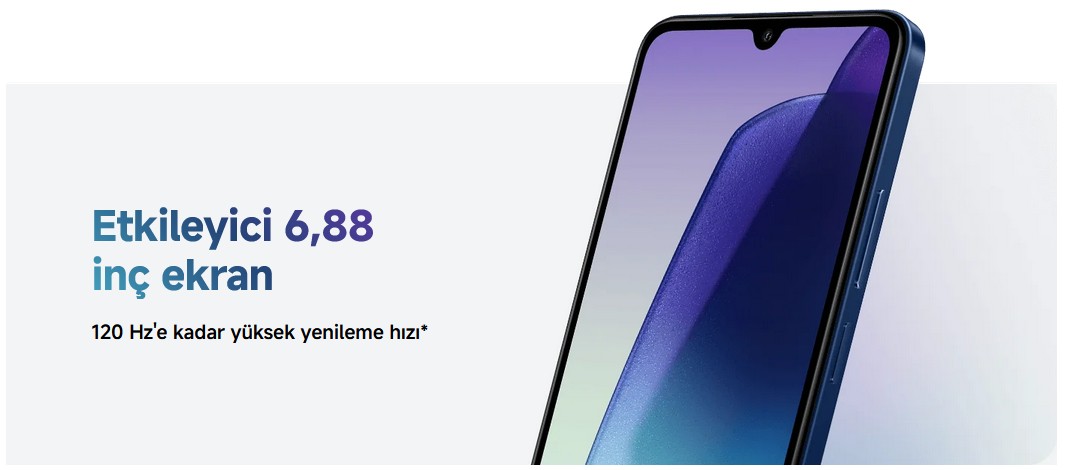 Etkileyici 6,88 inç ekran 120 Hz'e kadar yüksek yenileme hızı