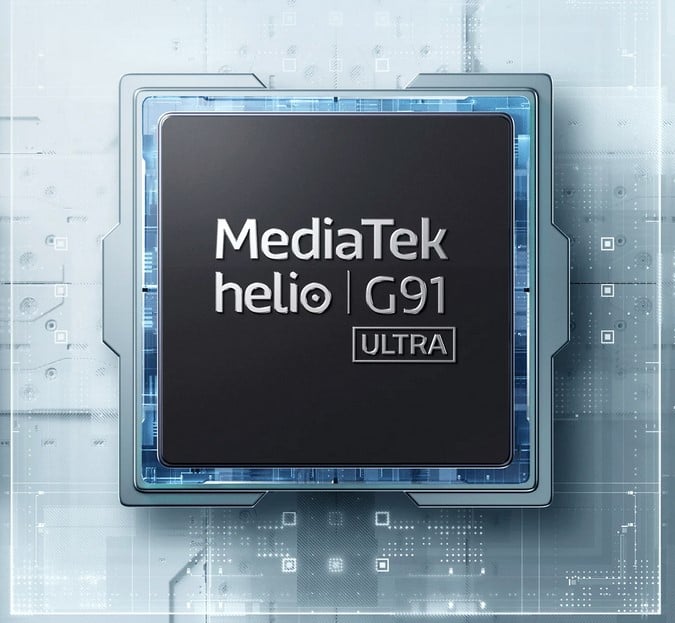 MediaTek Helio G91-Ultra Güçlü sekiz çekirdekli Helio G91-Ultra işlemciyi kullanan telefon, günlük kullanımda ve oyun oynarken keyifli ve sorunsuz bir deneyim için performansı ve işlevselliği artırmak üzere tasarlanmıştır.