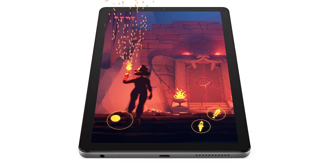 Ara verip en sevdiğiniz oyunları Lenovo Tab M9 tablette oynayın. Güçlü MediaTek® Helio G80 sekiz çekirdekli işlemciye ve bol miktarda depolama alanına sahip bu tablette, oyun oynamak ve internette gezinmek hem çok kolay hem de çok keyifli.