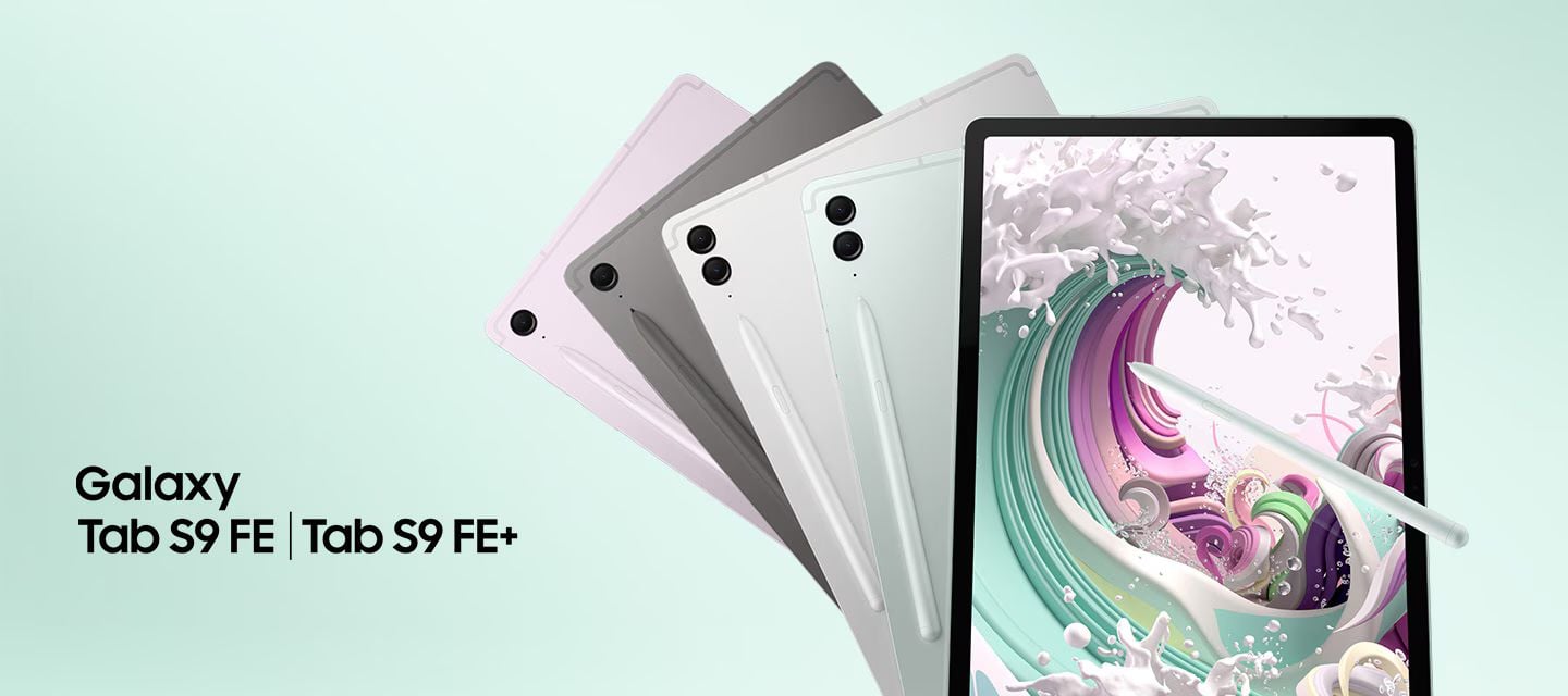 Galaxy Tab S9 FE ve Tab S9 FE+ ile yaratıcılık ve eğlence dolu bir olasılıklar dünyasına adım atın. Parlak ekranın sürükleyicine kendinizi kaptırarak sevdiğiniz içerikleri rengarenk detaylarıyla görüntüleyin, oluşturun ve paylaşın. Her iki model de benzersiz tarzınıza kolayca uyum sağlayacak Gri, Mint, Gümüş ve Lavanta Eflatunu renkleriyle sunuluyor.