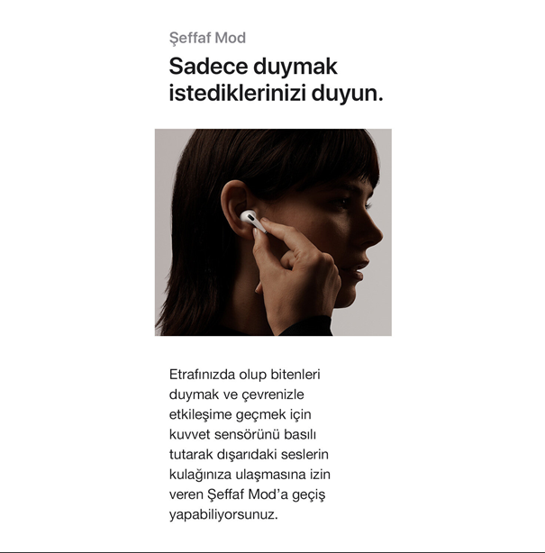 Apple Airpods Bluetooth Kulaklık MWP22TU/A (Apple Türkiye Garantili) sadece duymak istediklerinizi duyun