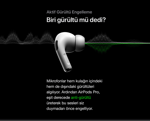 Apple Airpods Bluetooth Kulaklık MWP22TU/A (Apple Türkiye Garantili) üst düzey gürültü önleme