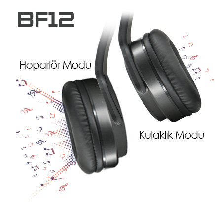 Buff BF12 Bluetooh Kulak Üstü Kulaklık kulaklık ve hoparlör bir arada