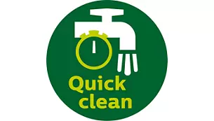  Tüm çıkarılabilir parçalarda QuickClean özelliği ve bulaşık makinesinde yıkanabilirlik  Çıkarılabilir, yapışmaz süzgeç içeren Airfryer QuickClean sepeti sayesinde hızla ve kolayca temizlenebilir. Çıkarılabilir tüm parçalar, bulaşık makinesinde zahmetsizce yıkanabilir.